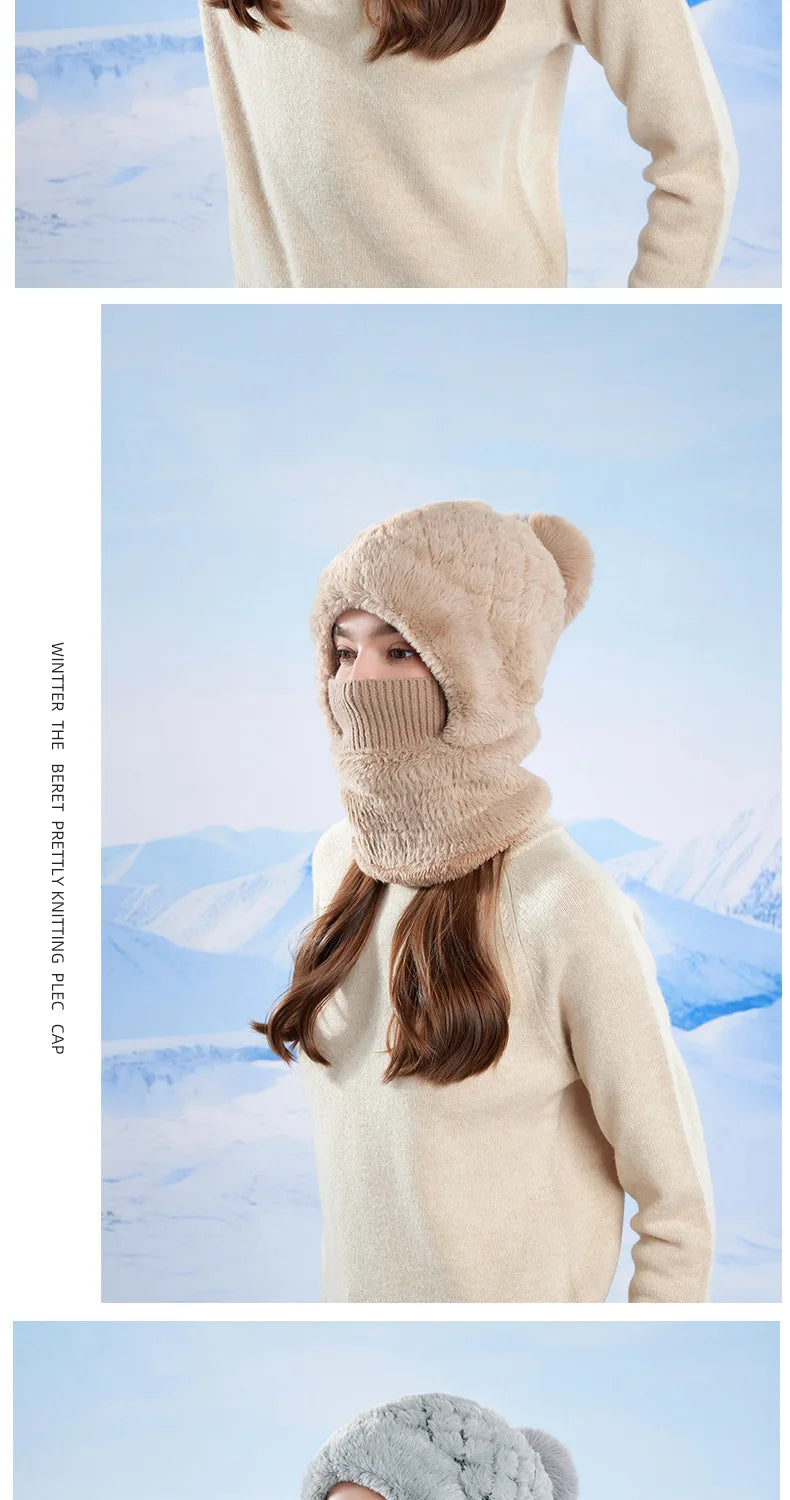Women's 3-in-1 Fleece Lined Cycling Balaclava | Winter Windproof Hood