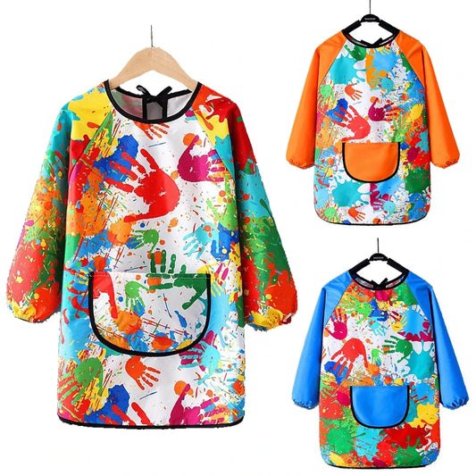 Delantal de Arte Impermeable para Niños | Bata de Manga Larga para Niños