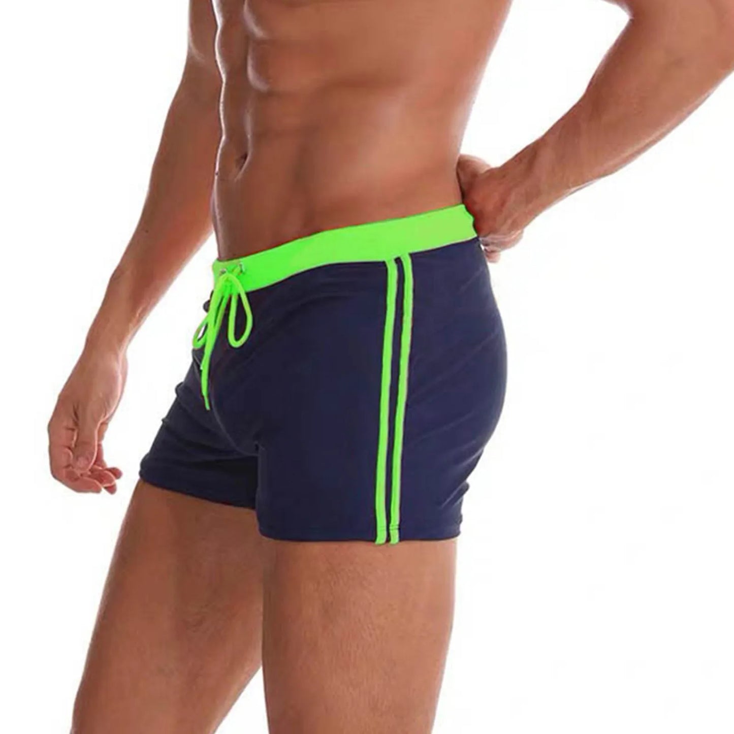 Cómodos shorts de baño con cordones para hombre | Ropa de playa a la moda