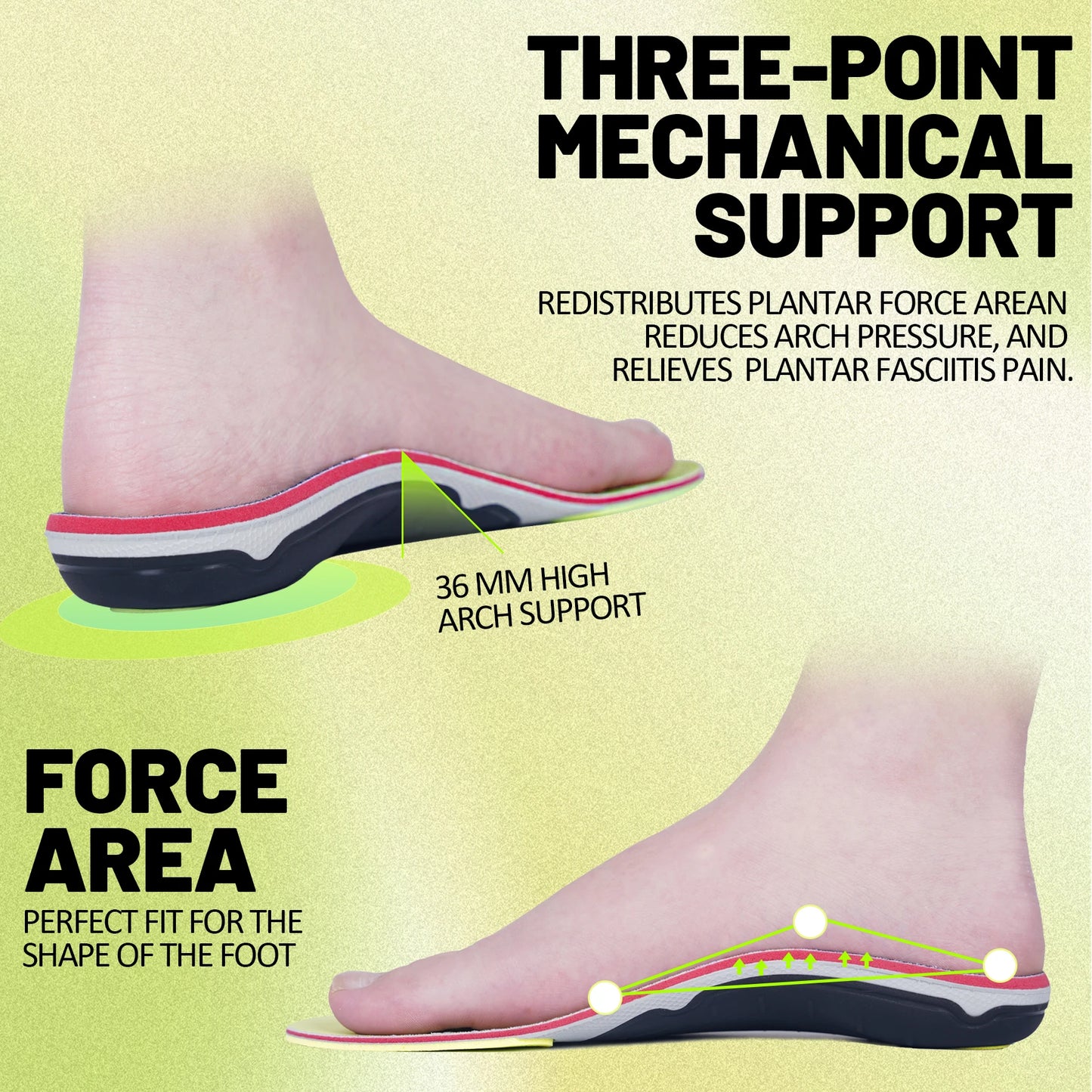 Plantar Fasciitis Insoles | Arch Support Inserts for Pain Relief