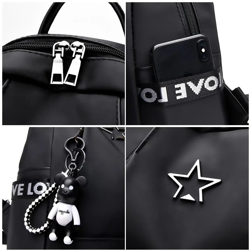 Large Capacity Women's Nylon Backpack | Stylish Casual Shoulder Bag