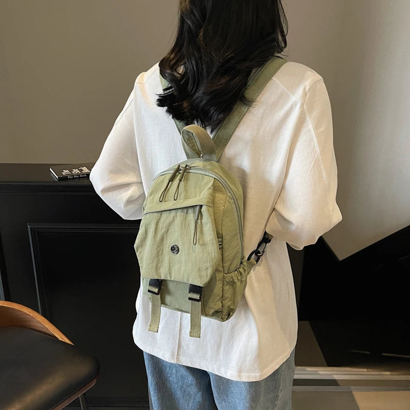 Versatile Solid Color Unisex Small Backpack | Large Capacity Design