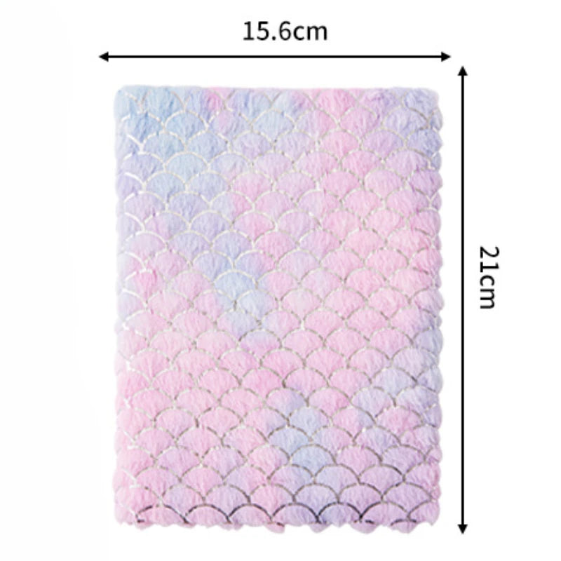 Dreamy Gradient Plush Cover Notebook | Cute Journal for Students