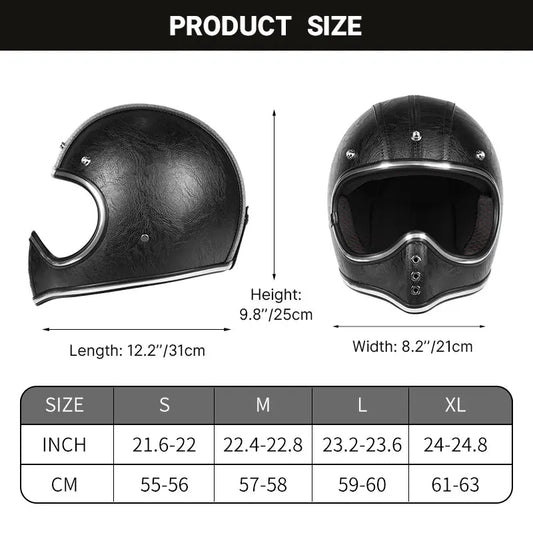 Yellow Vintage Full Face Helmet with Photochromic Goggles | Safety & Style