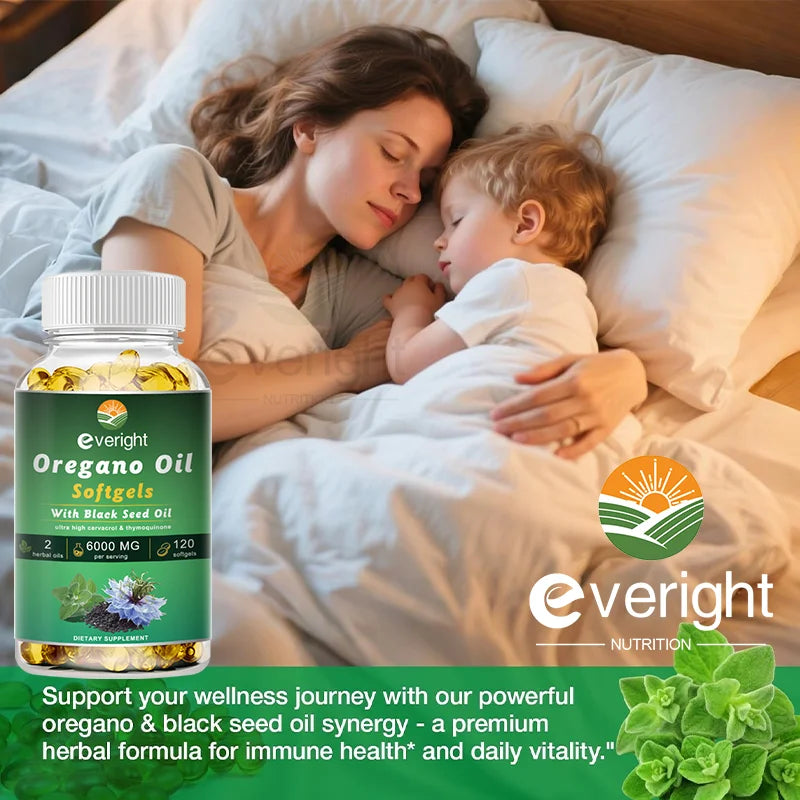 Organic Oregano Oil Capsules with Black Seed Oil | Antioxidant & Digestive Support