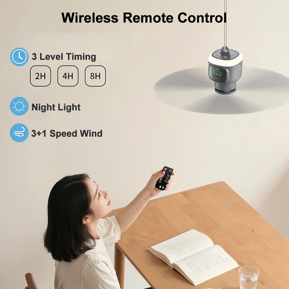 12000mAh Portable Camping Fan with Remote Control | Cool & Light