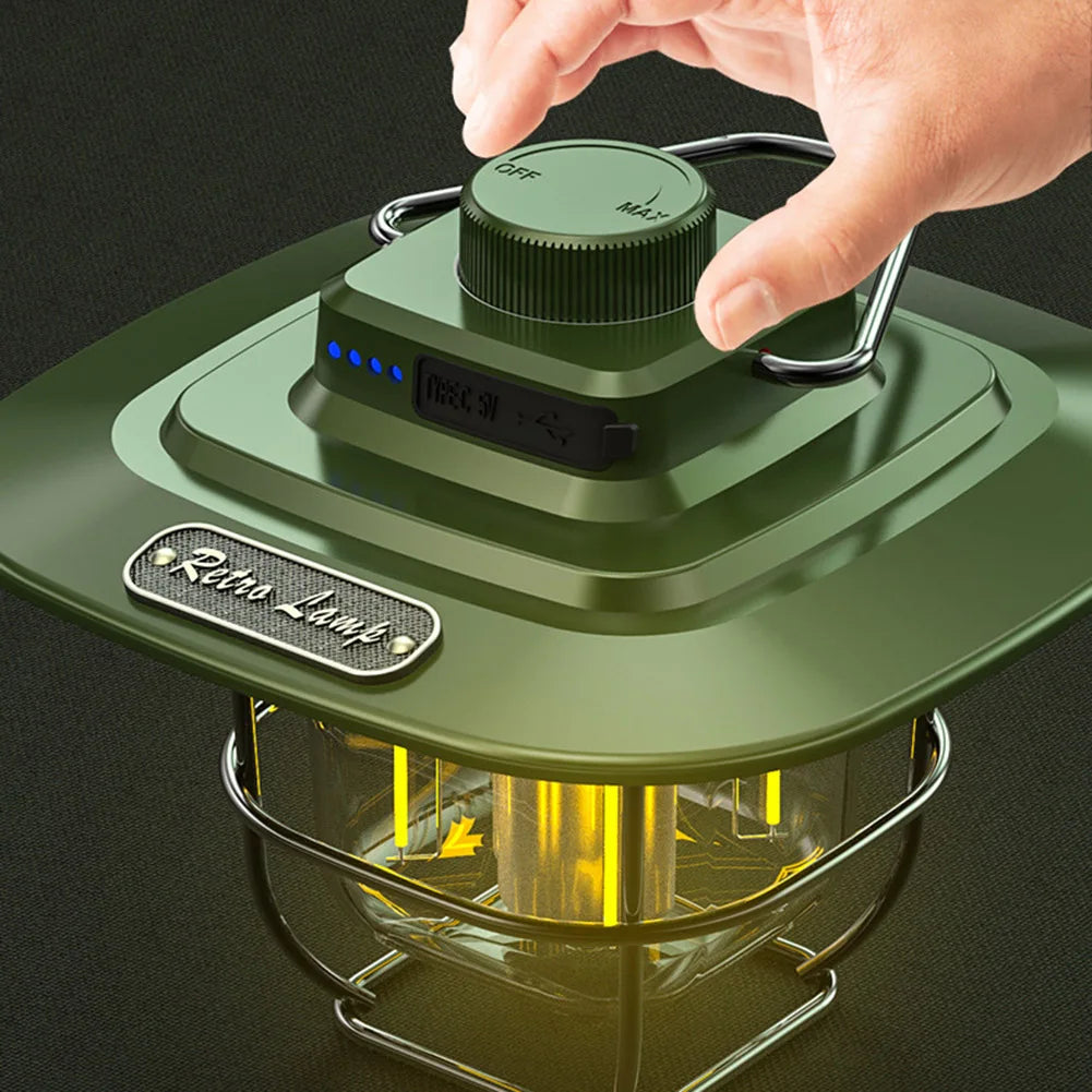 Linterna de camping retro LED | Luz regulable impermeable para tiendas de campaña