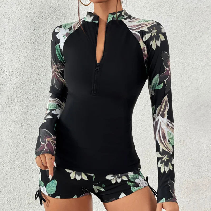 Women's Long Sleeve Swimsuit Set | Stylish & Sporty Beachwear