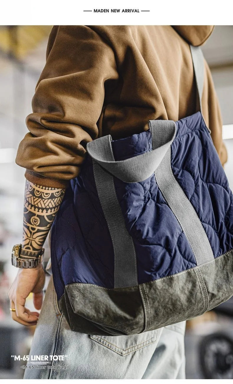 Men's Vintage Military Style Tote Bag | Large Capacity Shoulder Bag