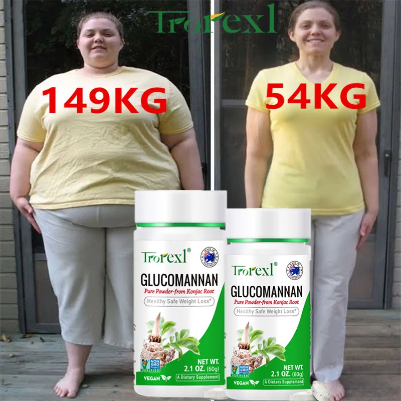 100 PCS Glucomannan Powder for Effective Weight Loss | Vegan & Gluten Free
