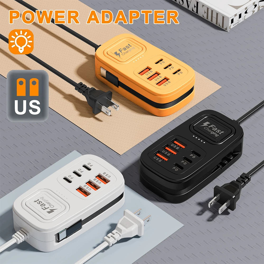 6 in 1 Fast USB Charger Power Strip | Desktop Charging Station