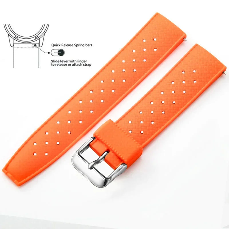Tropical Silicone Watch Band | Quick Release Rubber Strap