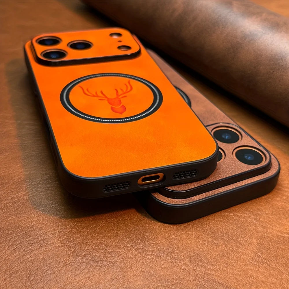 Luxury PU Leather Deer Case for Multiple iPhone Models