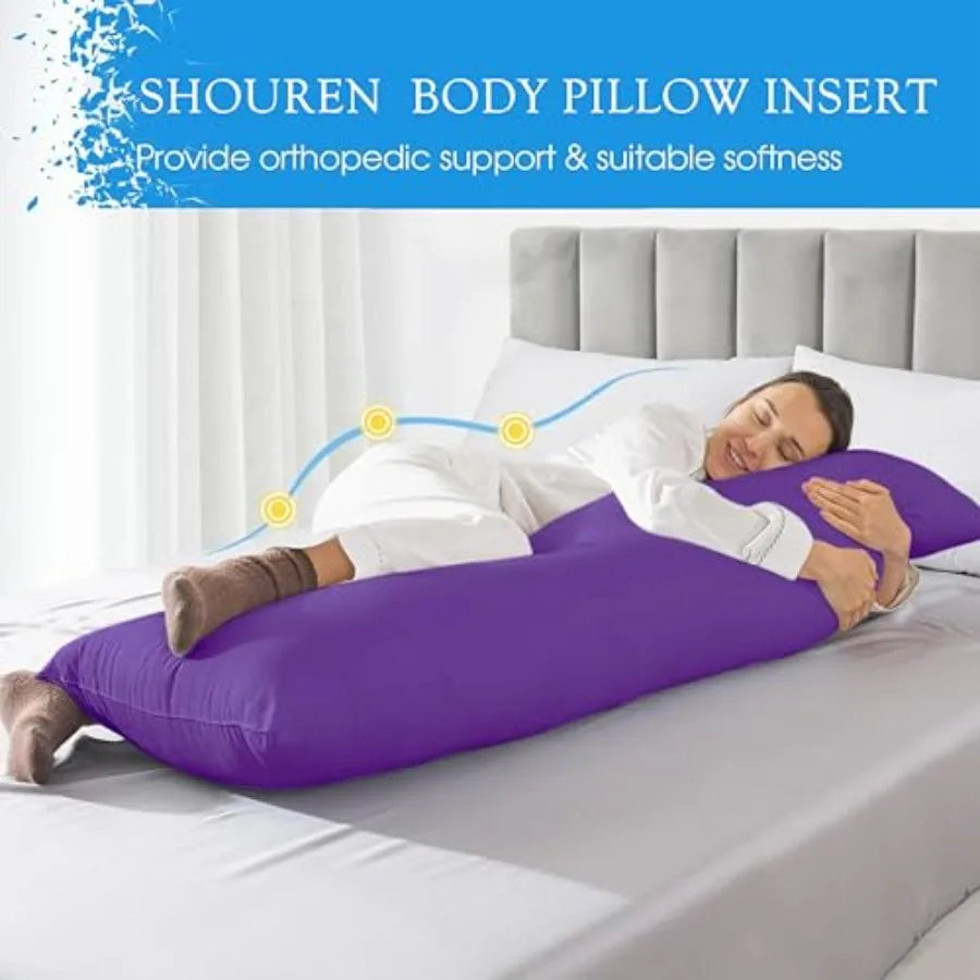 Cooling Cotton Body Pillow Insert | Soft Full Body Pillow for Comfort