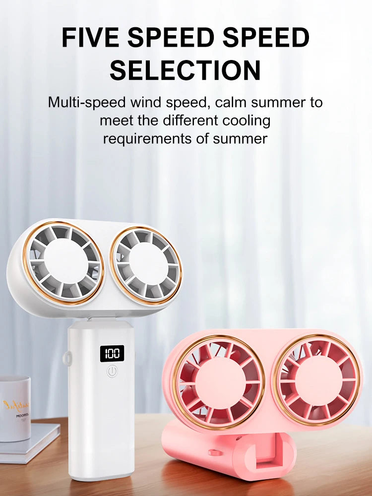 Portable Handheld Turbo Fan | 3 Speed Battery Operated Mini Fan