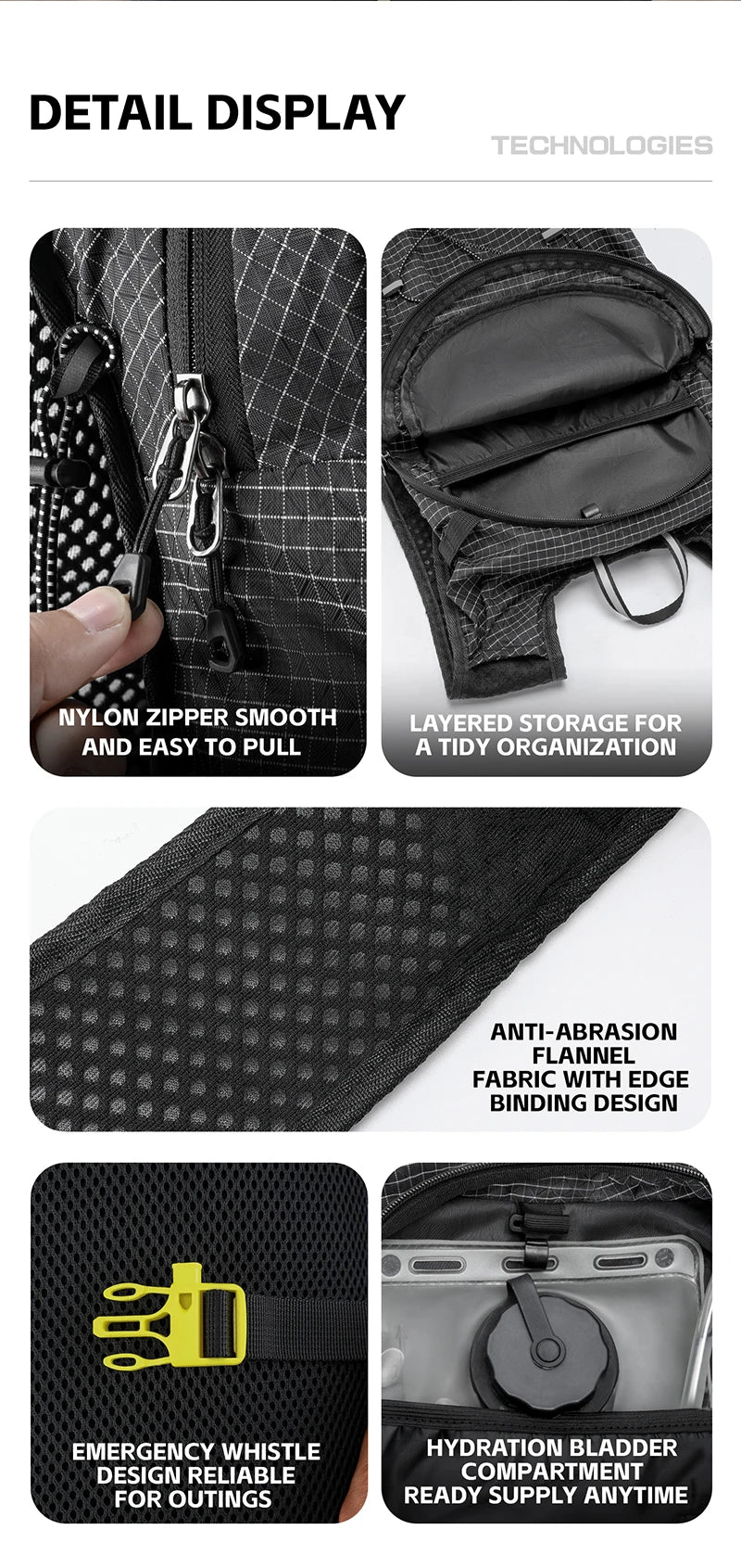 Mochila de hidratación ligera | Ideal para senderismo y ciclismo