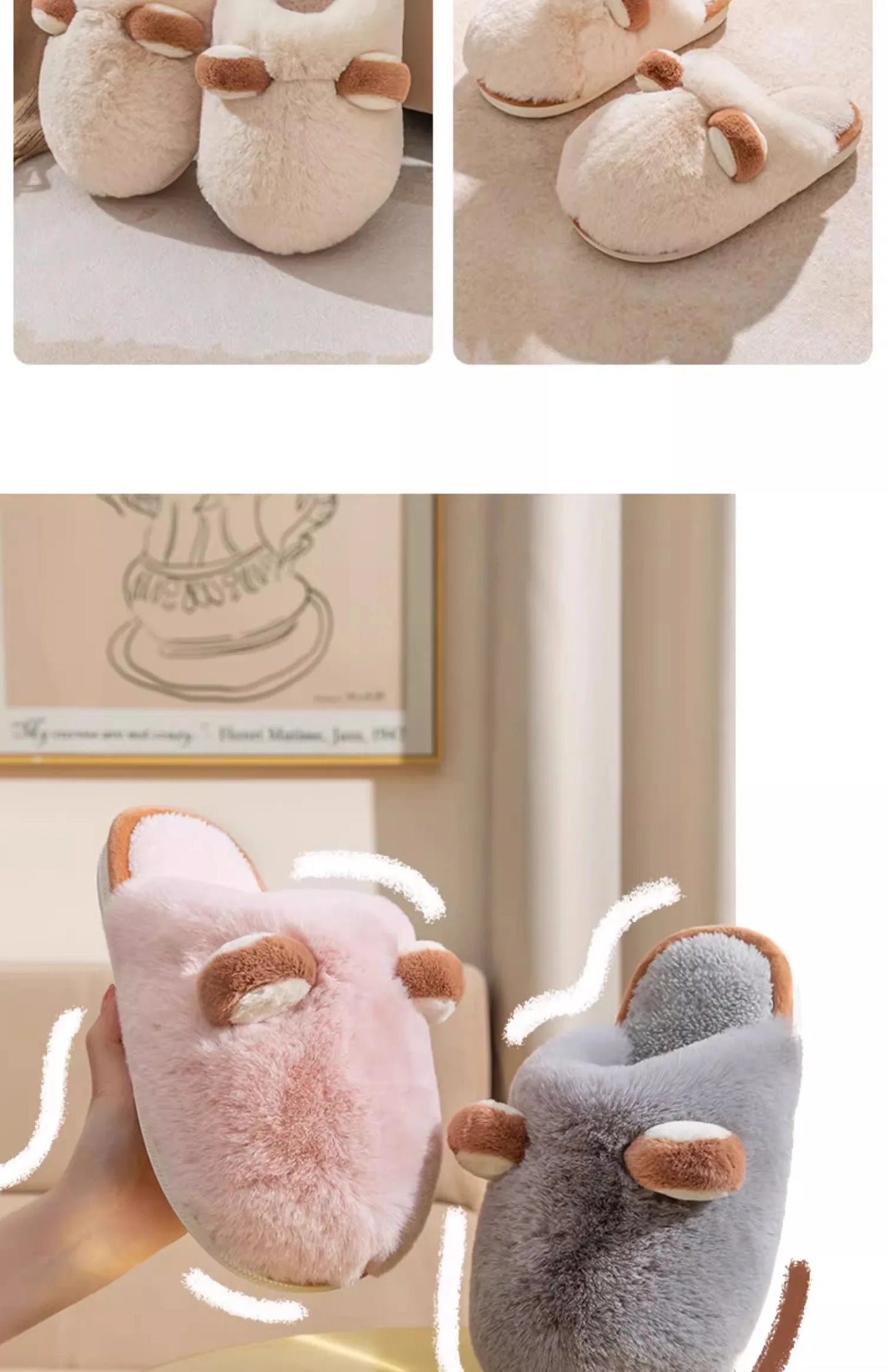 Women's Anti-Slip Plush Cotton Slippers | Cozy Warm Home Footwear