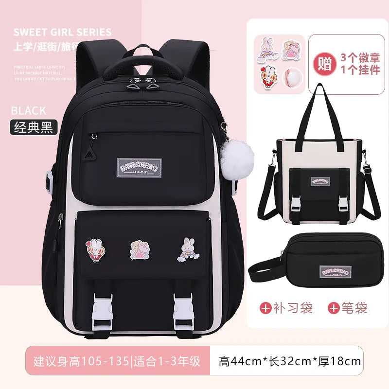 3-Piece Large-Capacity Children's Backpack for Middle School