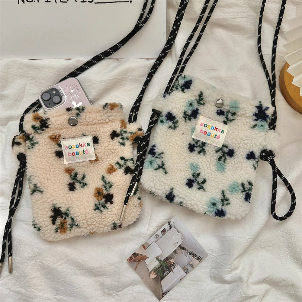 Cute Plush Dot Crossbody Bags for Women | Portable Shoulder Bag