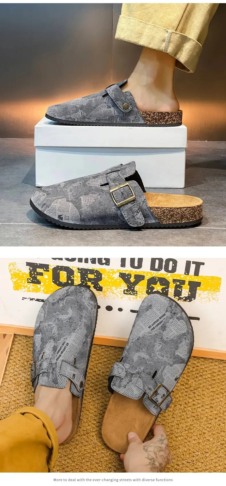 Men's Suede Mules Slippers | Comfortable Clogs with Arch Support