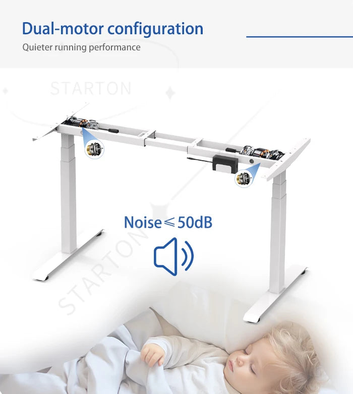 Ergonomic Electric Height Adjustable Standing Desk Frame