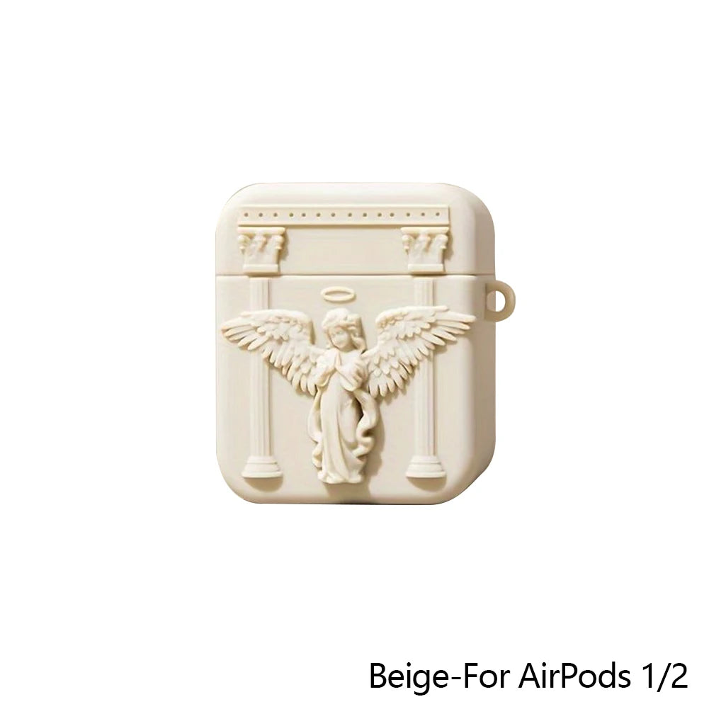 Bonito Forro de Silicona para Auriculares con Ángel Orante | Protección con Estilo