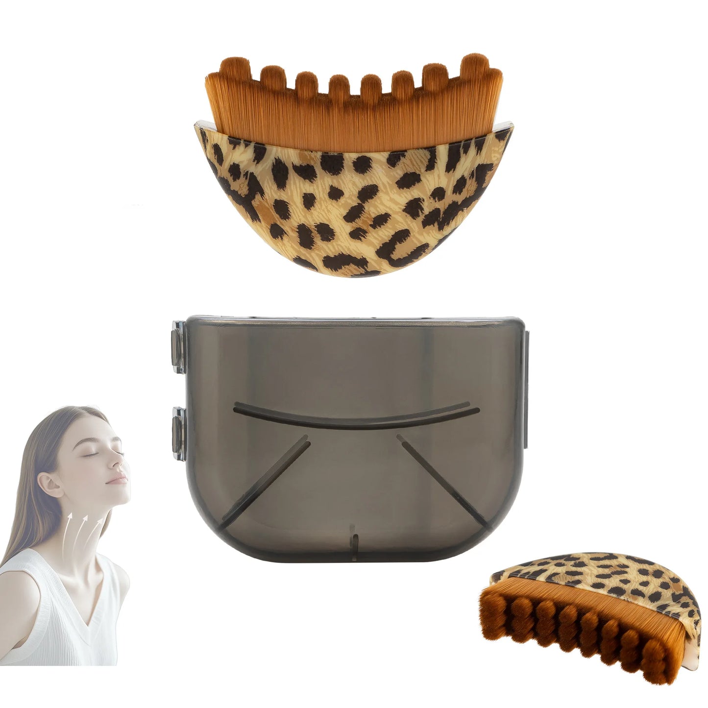 Leopard Lymphatic Contour Face Brush | Facial Drainage Massage Tool