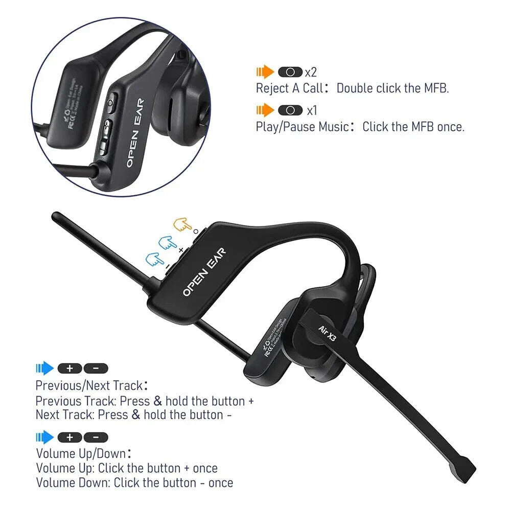 Bluetooth 5.3 Waterproof Open Ear Sports Headphones | Wireless Comfort