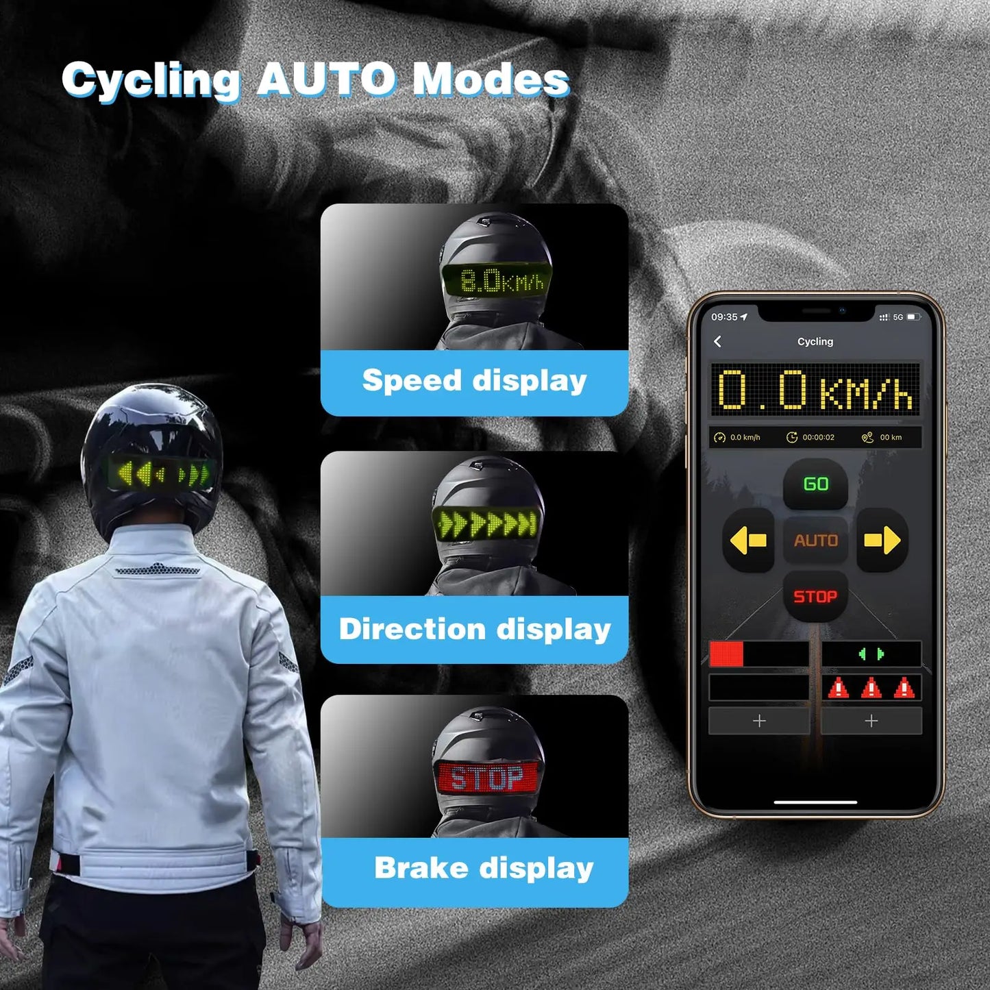 Universal LED Helmet Display | Enhance Motorcycle Safety