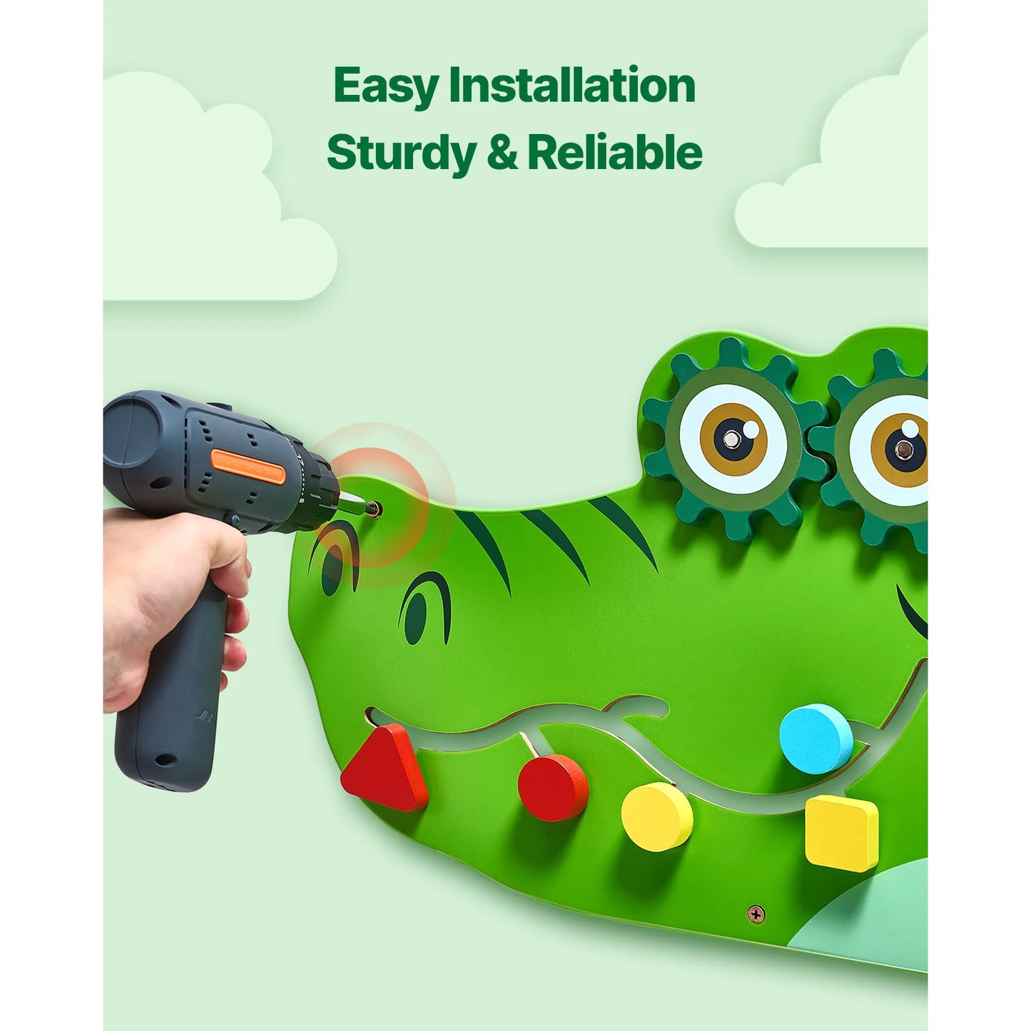Kids Crocodile Busy Board | Montessori Learning Puzzle Toy