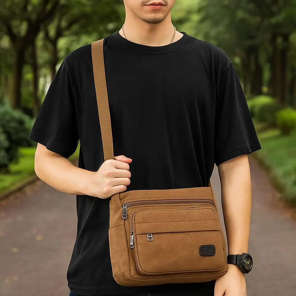 Bolso de Hombro de Lona Duradero de Gran Capacidad | Estilo Bandolera Versátil