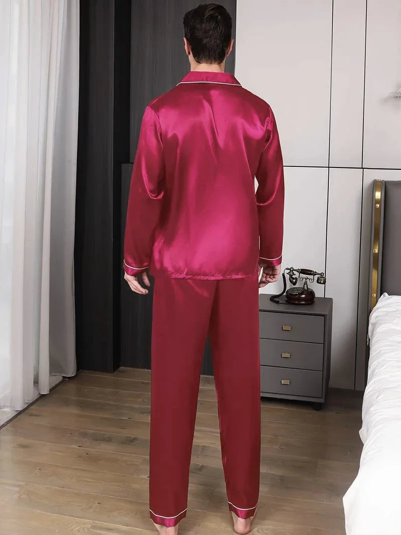 Men's Satin Pajama Set | Comfortable Summer Sleepwear for Men