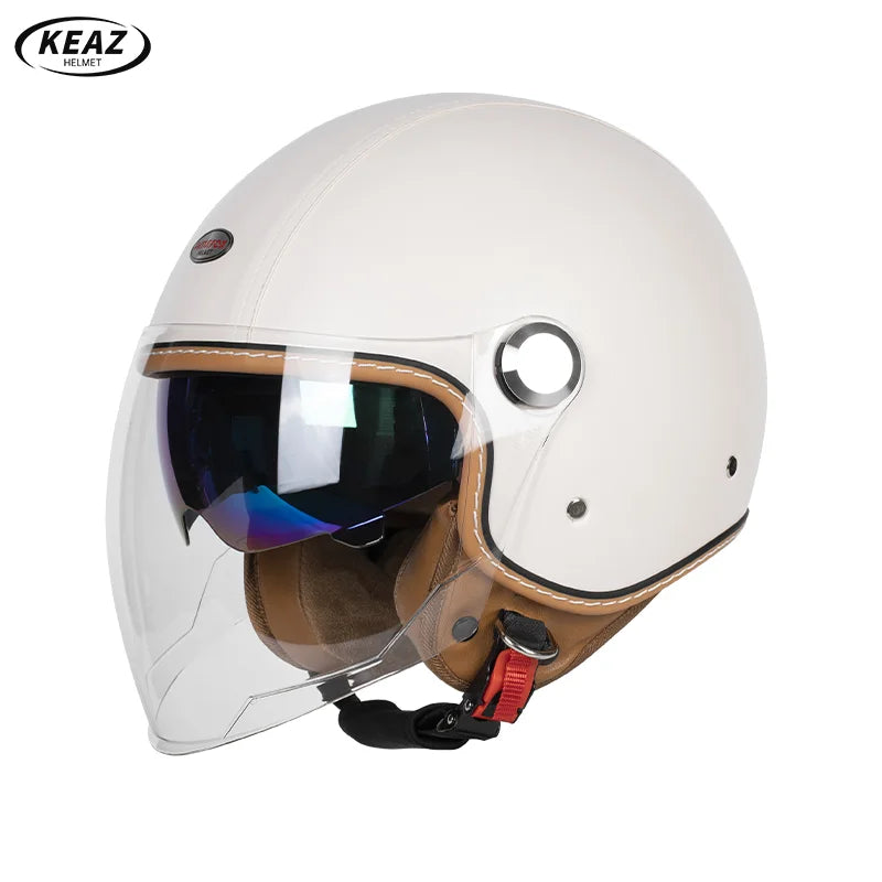 Stylish Yellow Leopard Print Open Face Motorcycle Helmet
