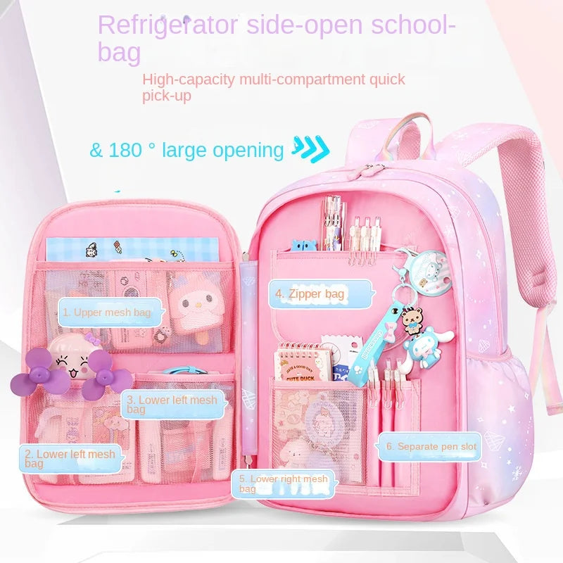 Cute Waterproof Rainbow Backpack for Girls | Spine Support Design