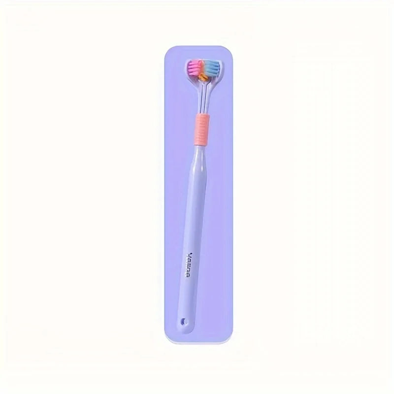 Three-Sided Toothbrush with Ultra-Fine Soft Bristles for Deep Cleaning