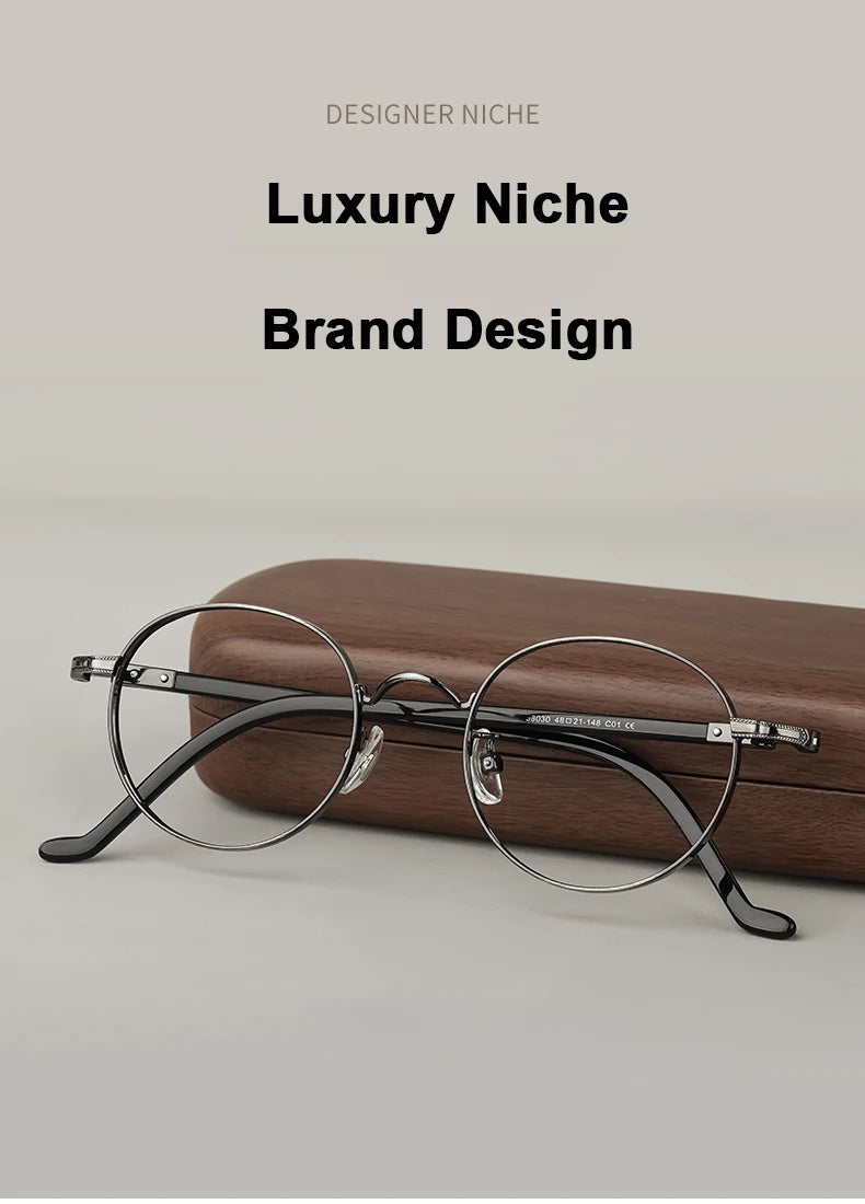 Japanese Style Titanium Frame Glasses for Small Faces | Trendy Eyewear