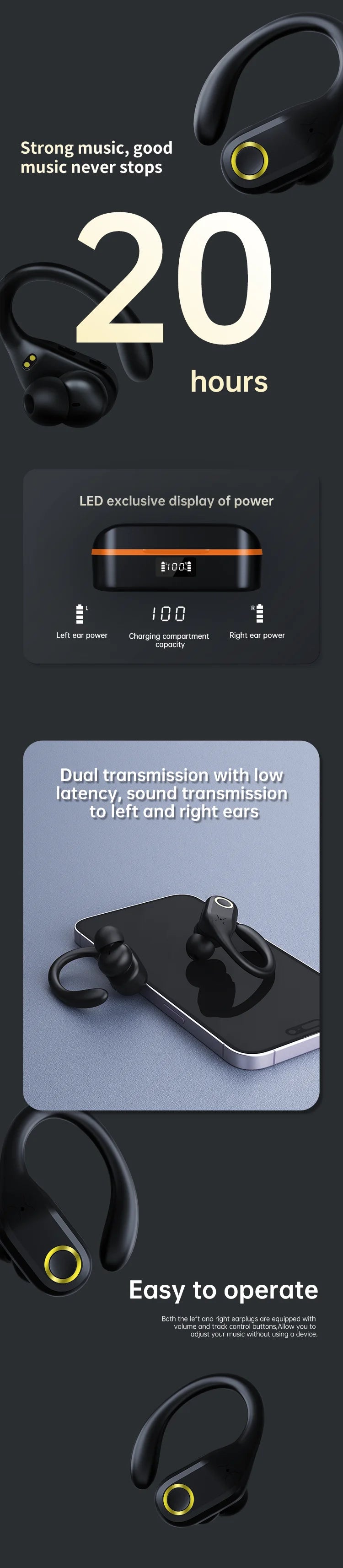 ANC Wireless Earphones with Bluetooth 5.3 and Noise Cancellation