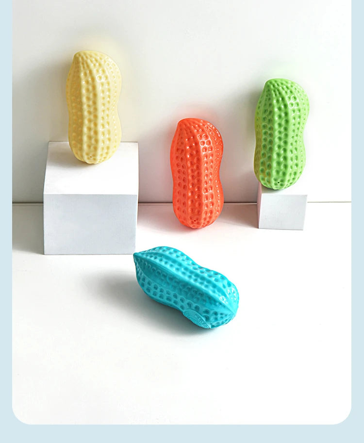 Interactive Dog Chewing Toy | Peanut Shaped Squeaker for Teeth Care