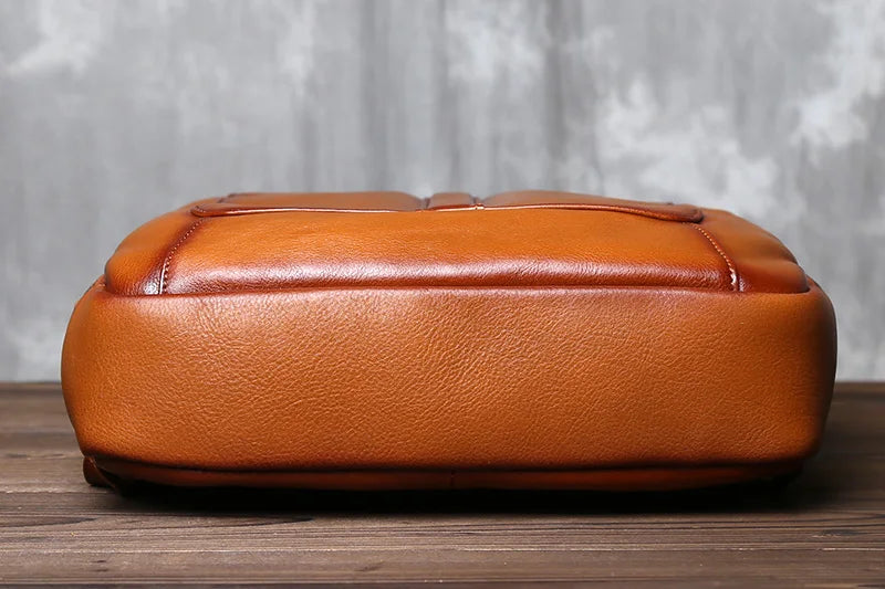 Men's Retro Cowhide Backpack | Stylish Large Capacity Leather Bag