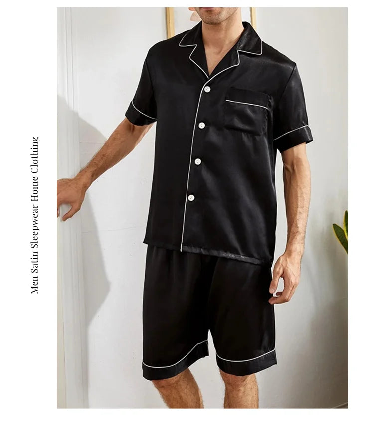 Men's Summer Pajamas Set | Comfortable Short Sleeve Sleepwear
