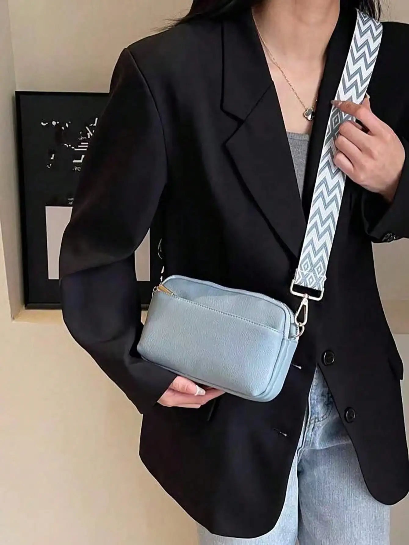 Fashionable Solid Color Crossbody Bag | Stylish PU Shoulder Bag