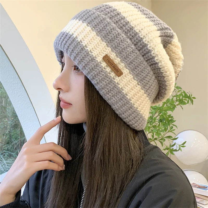 Unisex Winter Knitted Beanie Hat | Trendy Casual Cotton Bonnet