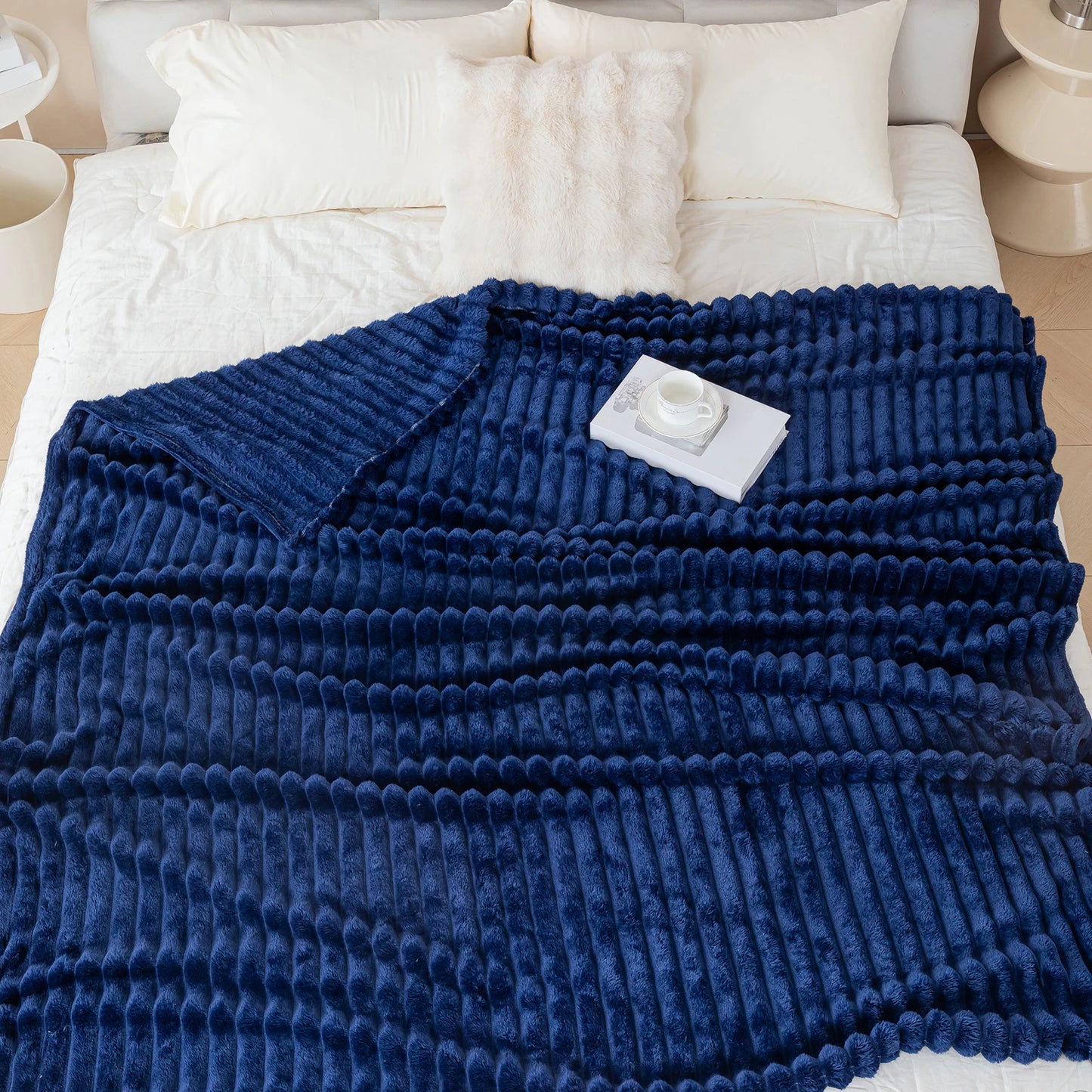 Thick Warm Flannel Blanket | Cozy Fleece Throw for All Seasons