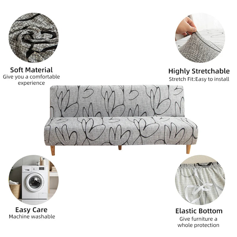 Stretch Printed Sofa Bed Cover | Dust-Proof Furniture Protector