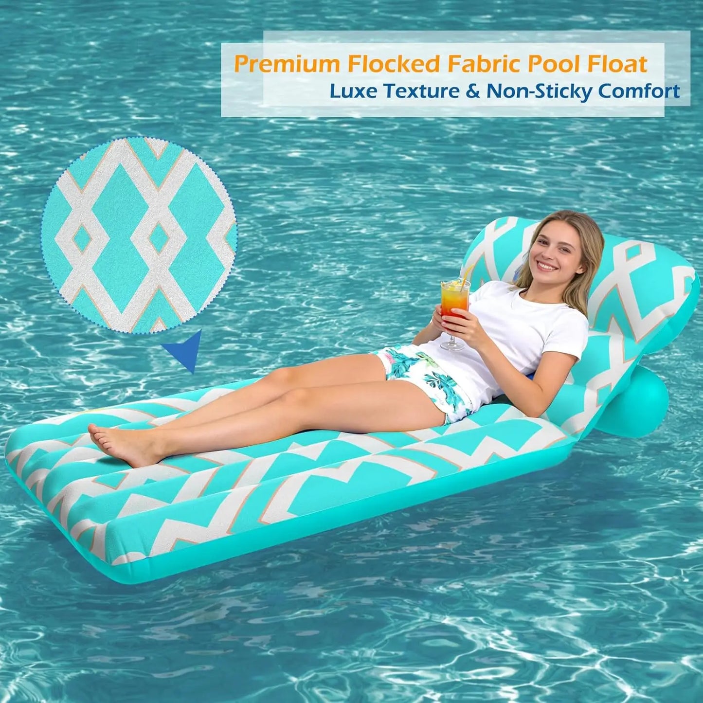 Ultra-Comfort Inflatable Pool Float for Adults | Adjustable Lounge Chair