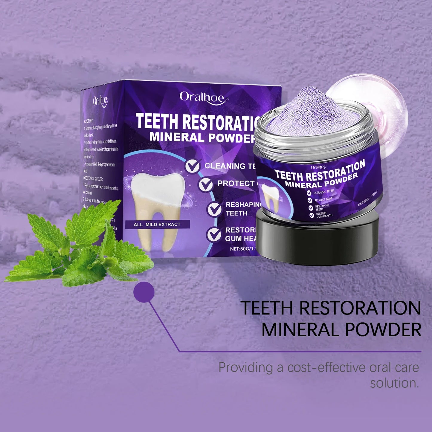 Purple Tooth Whitening Powder | Remove Stains & Freshen Breath