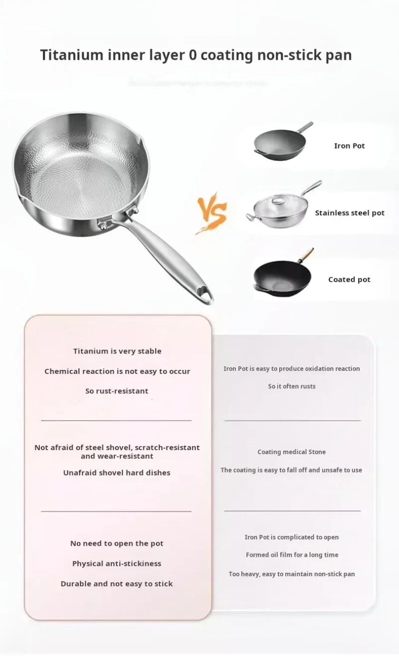 Pure Titanium Non-Stick Small Milk Pot | Ideal Baby Food Cookware