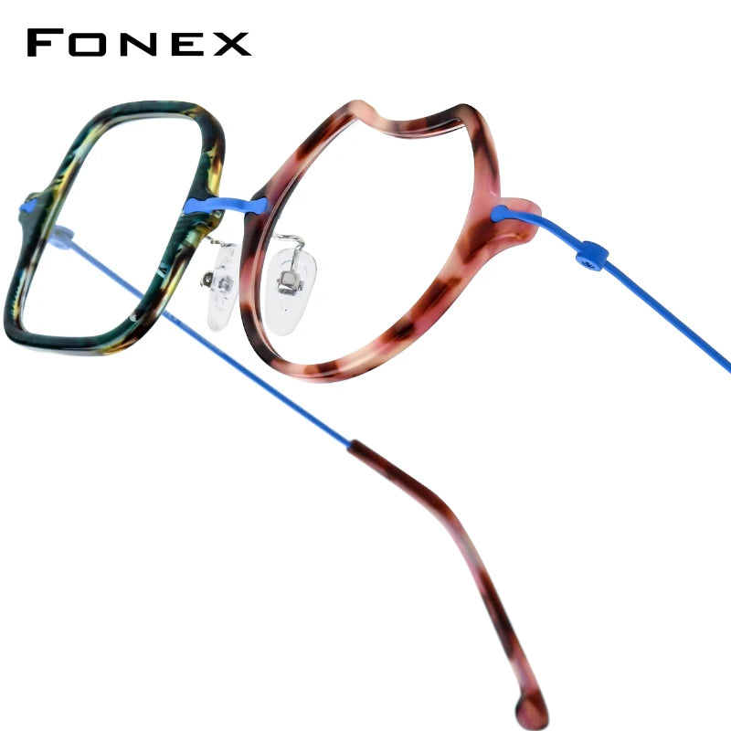 Monturas de gafas unisex cuadradas retro de titanio | Elegantes y duraderas