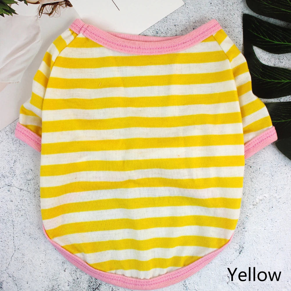 Soft Stripe Spring Dog T-Shirt | Comfortable Pet Clothing for Dogs