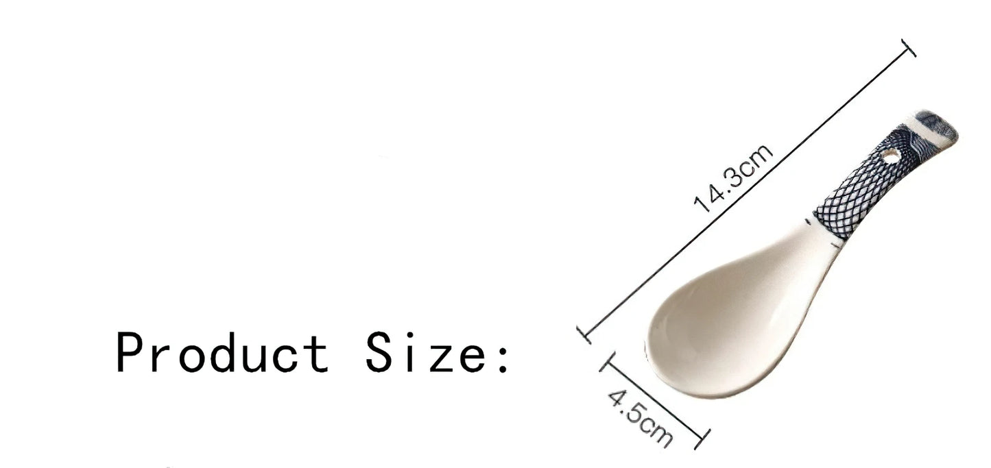 Ceramic Multi-Function Spoon | Japanese Style Tableware for Kitchen